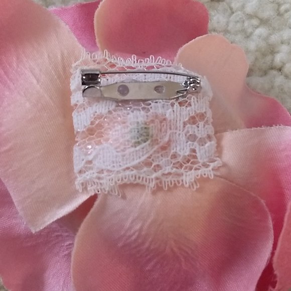 vintage y2k 00s large 3D rosette flower blossom pin brooch - Picture 5 of 7